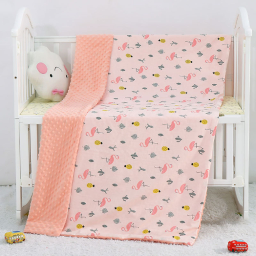 100% Cotton Baby Quilt Peach