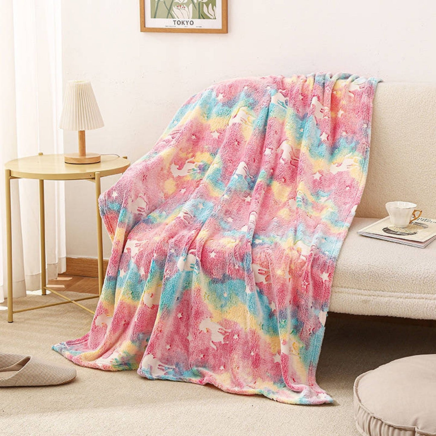 Glow Unicorn Blanket Single
