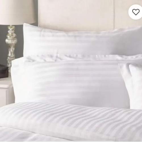 Cotton White Stripe Flat Bedsheet