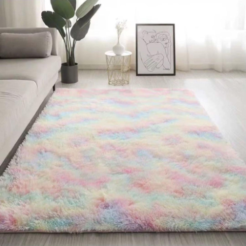 Shaggy Rainbow Pink Carpet