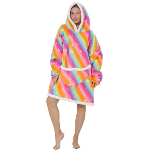 Hoodie Blanket Adult Rainbow