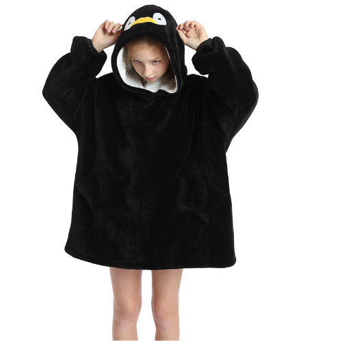 Hoodie Blanket Kids Black