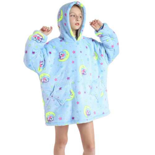 Hoodie Blanket Kids Blue