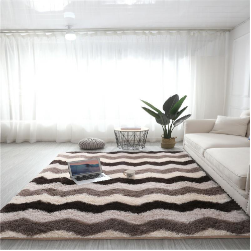 Shaggy Brown Zigzag Carpet