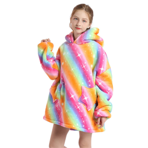 Hoodie Blanket Kids Rainbow