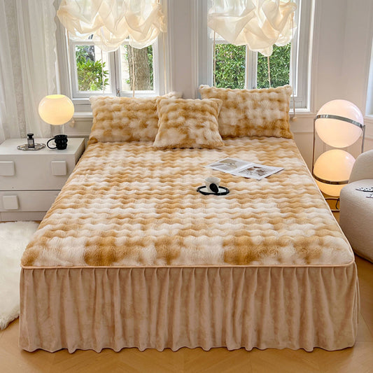 Brown Bed Skirt Milk Velvet