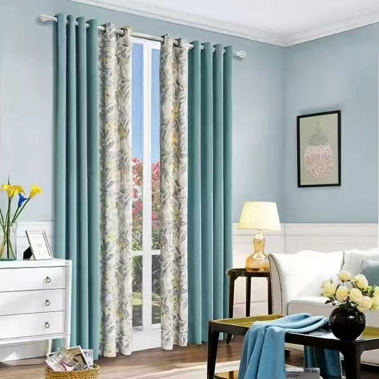 Flora Blue L Curtain 2pcs 165X214cm/pc
