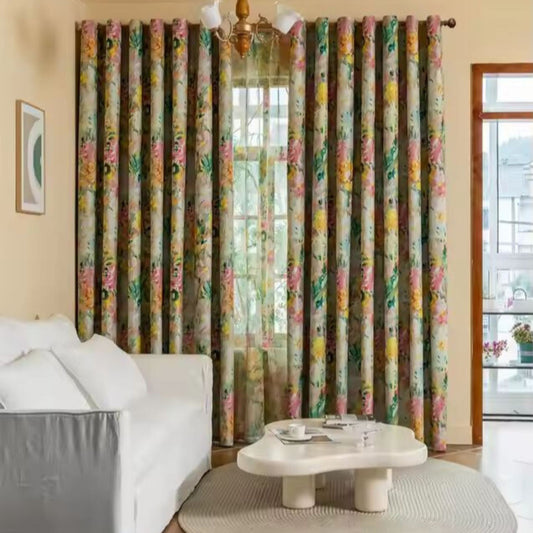 Green Blossom L Curtain 3pcs. 165x214cm