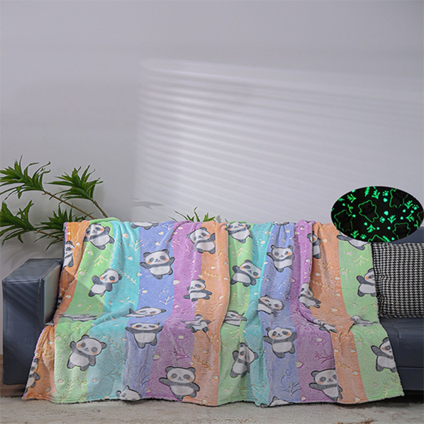 Glow Panda Blanket Single