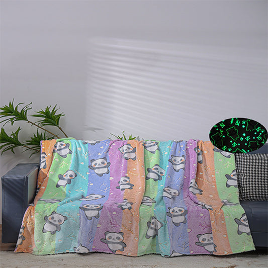 Glow Panda Blanket Single