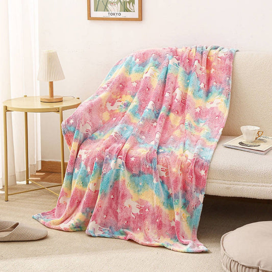 Glow Unicorn Blanket Single