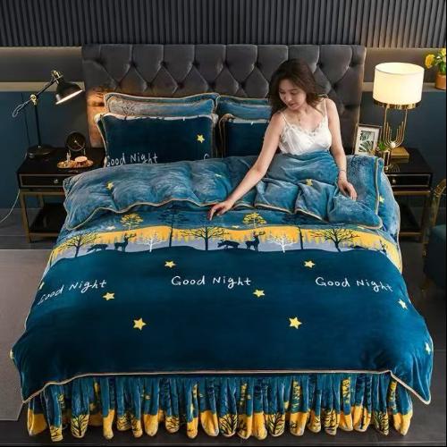 Bed Skirt Set Blue