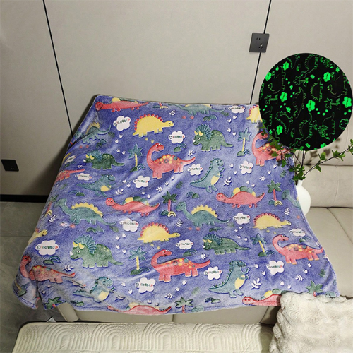 Glow Dragon Light Blue Blanket Single